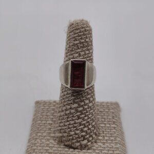 Size 6.75 Sterling Silver Beautiful Tourmaline Gemstone Band Ring A3477